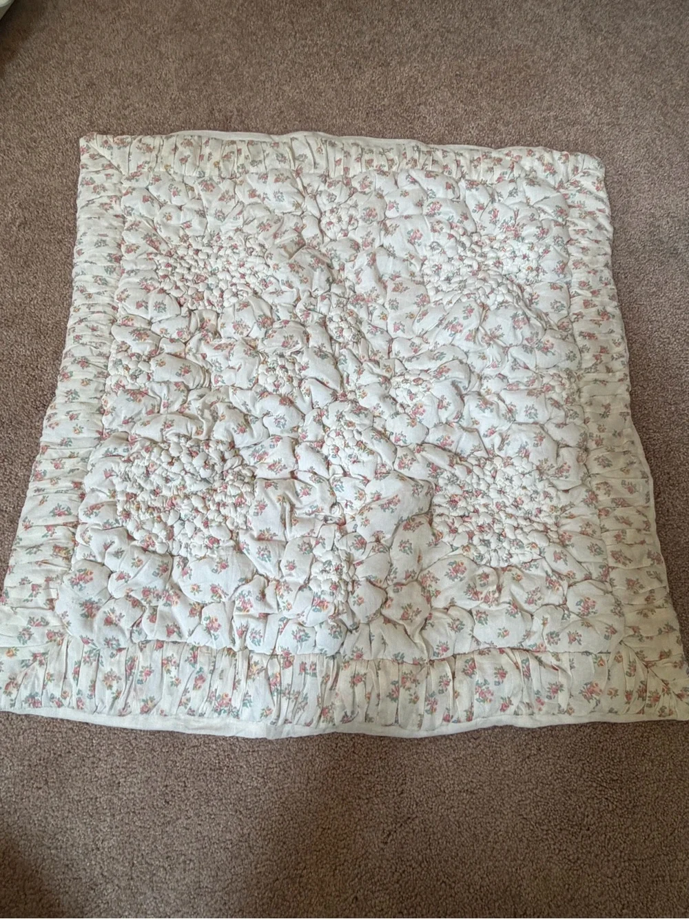 NWT new Anthropologie cotton voile dahlia euro sham floral pattern quilted